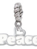 White ''Peace'' with Heart Rope Charm Bead Dangle