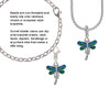 Dragonfly with Green & Blue Wings Rope Charm Bead Dangle