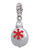 Ornament with Red Snowflake Rope Charm Bead Dangle