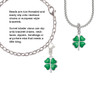 Translucent Green Lucky Four Leaf Clover Rope Charm Bead Dangle