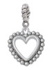 Open Heart with Beaded Border - 2 Sided Rope Charm Bead Dangle