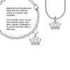 Crown with Light Pink Crystals Rope Charm Bead Dangle
