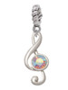 Medium Clef with AB Crystal Rope Charm Bead Dangle