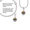 3-D Chocolate Cupcake with Sprinkles Rope Charm Bead Dangle