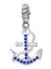Blue Crystal Anchor Rope Charm Bead Dangle