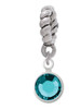Crystal Teal Channel Drop Rope Charm Bead Dangle