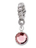 Crystal Light Pink Channel Drop Rope Charm Bead Dangle