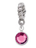 Crystal Hot Pink Channel Drop Rope Charm Bead Dangle