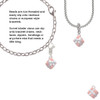 Small 3-D Pink Present Box with Bow Rope Charm Bead Dangle