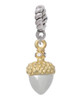 Small Acorn with Gold Tone Top and Crystals Rope Charm Bead Dangle