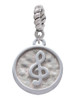Music Clef - Round Seal Rope Charm Bead Dangle
