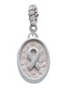 Awareness Ribbon - Oval Seal Rope Charm Bead Dangle