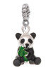 Enamel Sitting Panda Rope Charm Bead Dangle