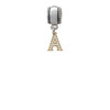Gold Tone Small Crystal Initial - A - Charm Bead Dangle