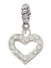 Crystal Open Heart Rope Charm Bead Dangle
