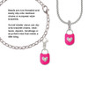 Hot Pink Enamel Lock with Clear Crystals Rope Charm Bead Dangle