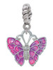 Hot Pink & Purple Butterfly Rope Charm Bead Dangle