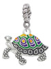 Enamel Side Turtle Rope Charm Bead Dangle