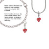 Mini Red Strawberry with Clear Crystals Rope Charm Bead Dangle