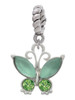 Butterfly with Green Wings Rope Charm Bead Dangle