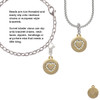 Gold Tone Disc with Crystal Heart Rope Charm Bead Dangle
