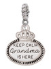 Keep Calm Grandma is Here Rope Charm Bead Dangle