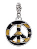 Large Brown Tiger Print Peace Sign Rope Charm Bead Dangle