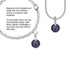 Purple Paw on Black Disc Rope Charm Bead Dangle