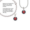 Red Paw on Black Disc Rope Charm Bead Dangle