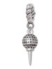 Small Golf Ball on Tee Rope Charm Bead Dangle
