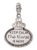 Keep Calm The Nurse is Here Rope Charm Bead Dangle