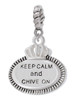 Keep Calm and Chive On Rope Charm Bead Dangle