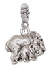 Loved Elephant with Baby Rope Charm Bead Dangle