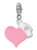Pink Heart with Nurse Hat Rope Charm Bead Dangle