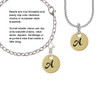 Large Gold Tone Disc Letter - A - 3/4'' Rope Charm Bead Dangle