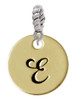Large Gold Tone Disc Letter - E - 3/4'' Rope Charm Bead Dangle
