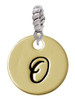 Large Gold Tone Disc Letter - O - 3/4'' Rope Charm Bead Dangle