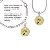 Large Gold Tone Disc Letter - T - 3/4'' Rope Charm Bead Dangle