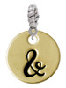 Large Gold Tone Disc Letter - & - 3/4'' Rope Charm Bead Dangle