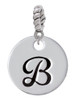 Large Script Letter - B - 3/4'' Disc - Rope Charm Bead Dangle