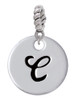 Large Script Letter - C - 3/4'' Disc - Rope Charm Bead Dangle
