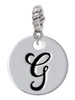 Large Script Letter - G - 3/4'' Disc - Rope Charm Bead Dangle