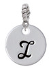 Large Script Letter - I - 3/4'' Disc - Rope Charm Bead Dangle