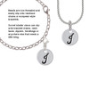 Large Script Letter - J - 3/4'' Disc - Rope Charm Bead Dangle