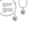 Large Script Letter - K - 3/4'' Disc - Rope Charm Bead Dangle