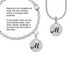Large Script Letter - M - 3/4'' Disc - Rope Charm Bead Dangle