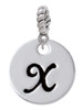 Large Script Letter - X - 3/4'' Disc - Rope Charm Bead Dangle