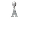 Crystal Initial - A - Beaded Border - Charm Bead Dangle