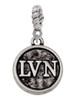 Nurse Caduceus Seal - LVN Rope Charm Bead Dangle