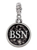 Nurse Caduceus Seal - BSN Rope Charm Bead Dangle